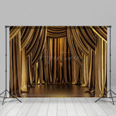 Aperturee - Aperturee Gold Curtain Opera House Stage Photography Backdrop